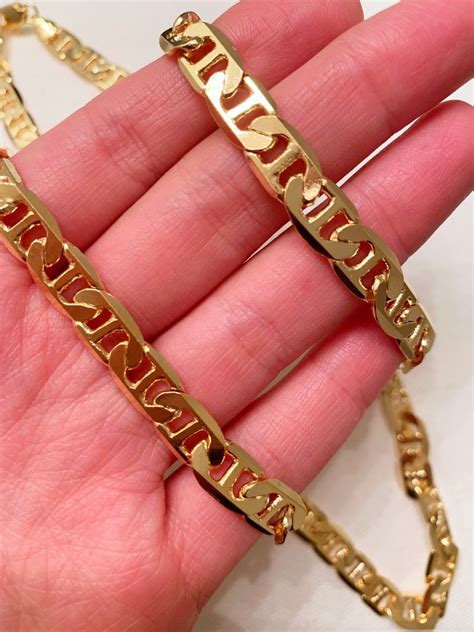 gold filled 14 k gucci link chain 24|Gucci link chain for men.